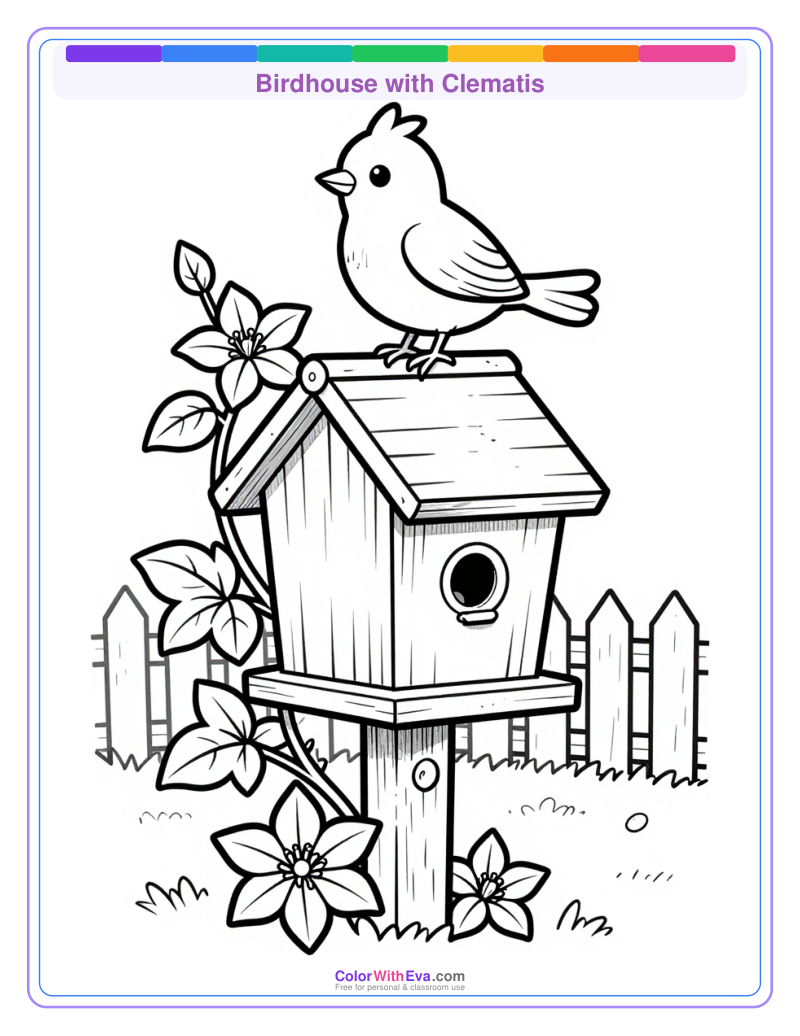 Birdhouse with Clematis preview