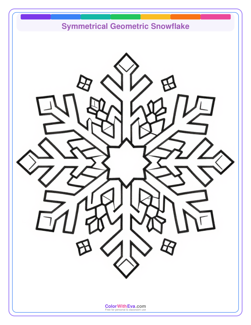 Symmetrical Geometric Snowflake preview