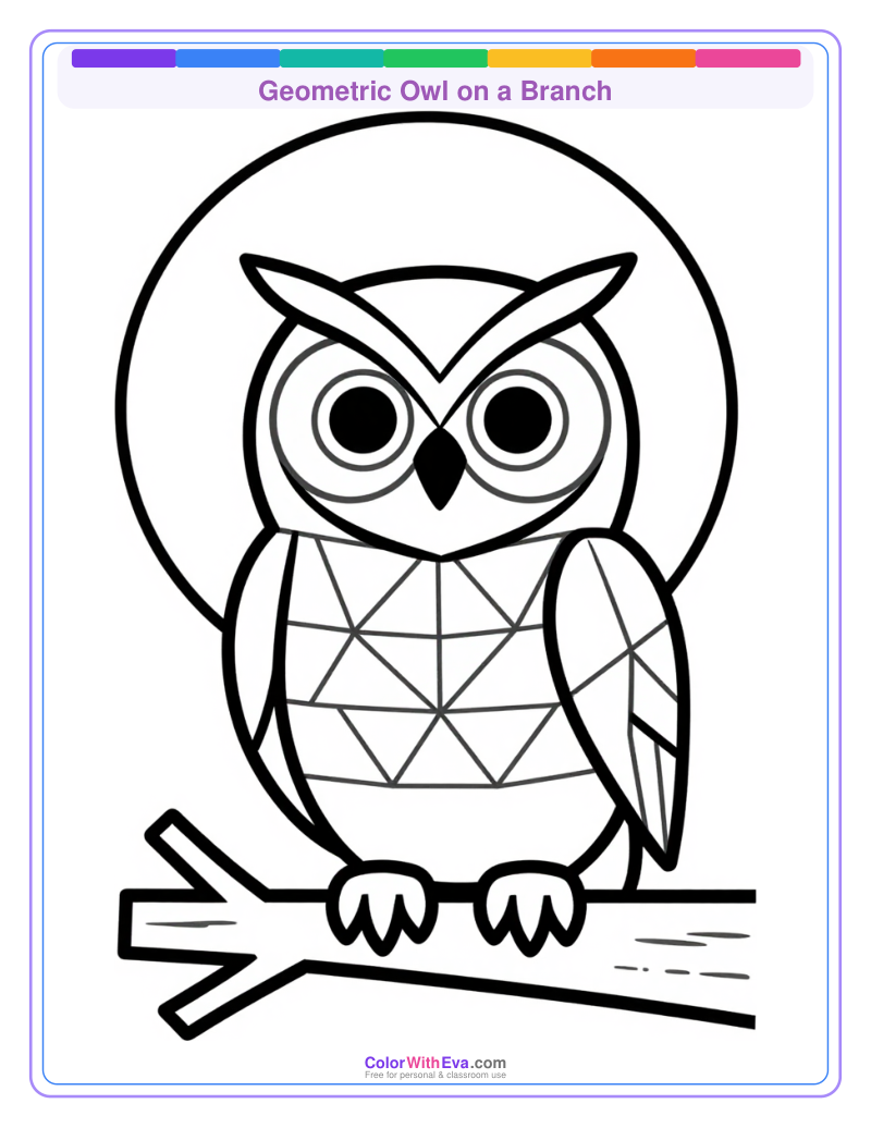Geometric Owl on a Branch preview