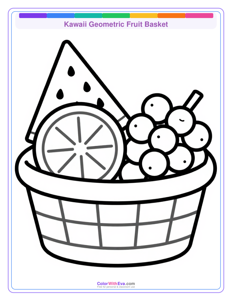 Kawaii Geometric Fruit Basket preview