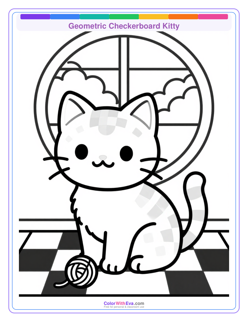 Geometric Checkerboard Kitty preview