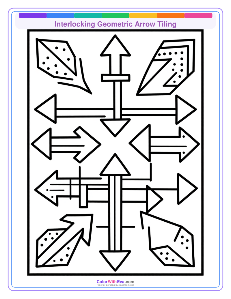 Interlocking Geometric Arrow Tiling preview