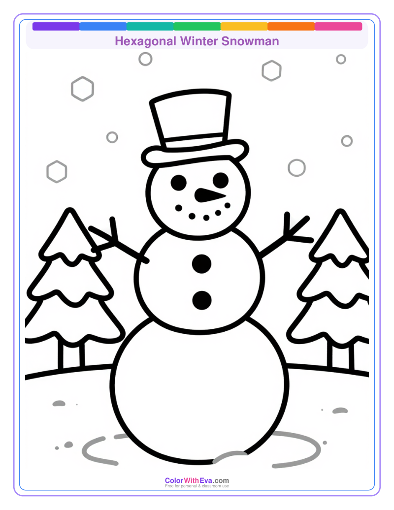 Hexagonal Winter Snowman preview