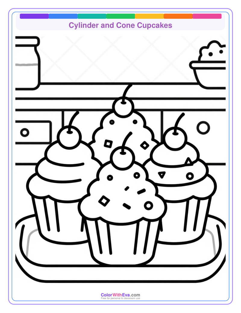 Cylinder and Cone Cupcakes preview