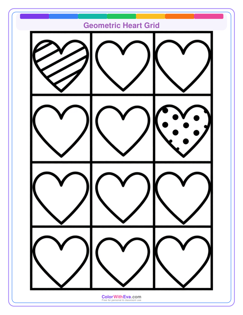 Geometric Heart Grid preview