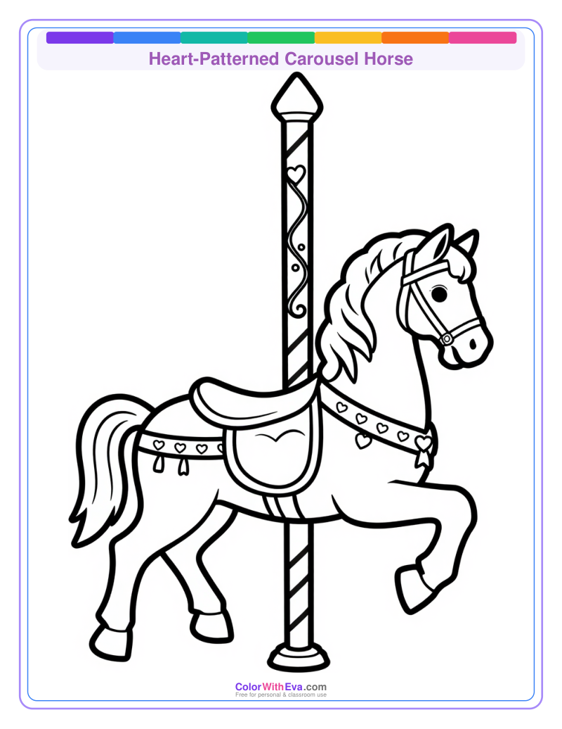 Heart-Patterned Carousel Horse preview