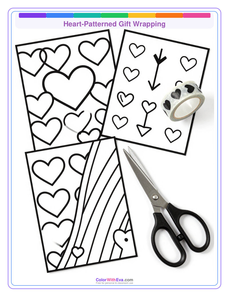 Heart-Patterned Gift Wrapping preview