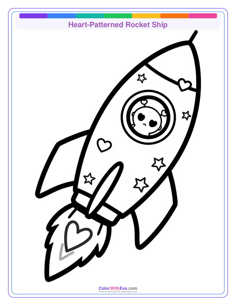 Heart-Patterned Rocket Ship preview