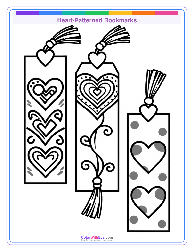 Heart-Patterned Bookmarks preview