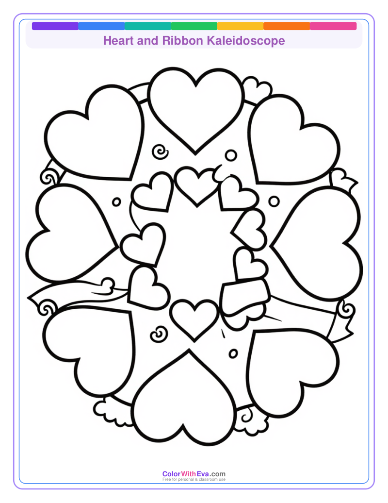 Heart and Ribbon Kaleidoscope preview