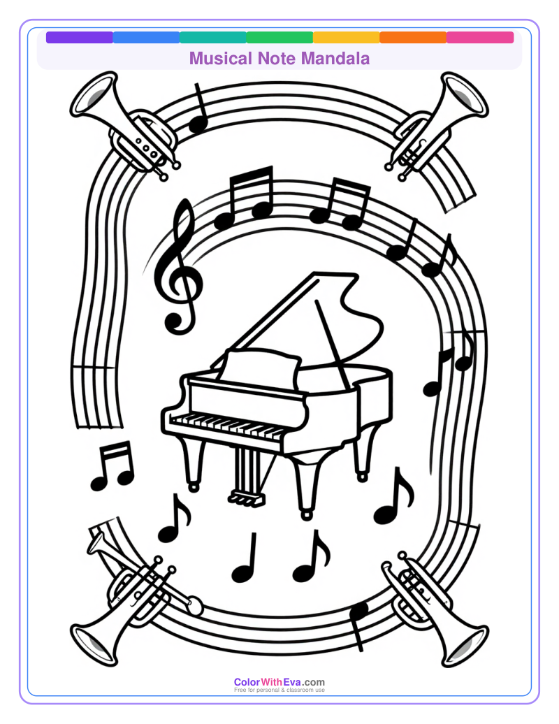 Musical Note Mandala preview