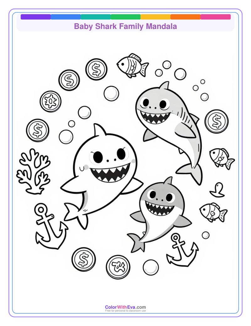 Baby Shark Family Mandala thumbnail