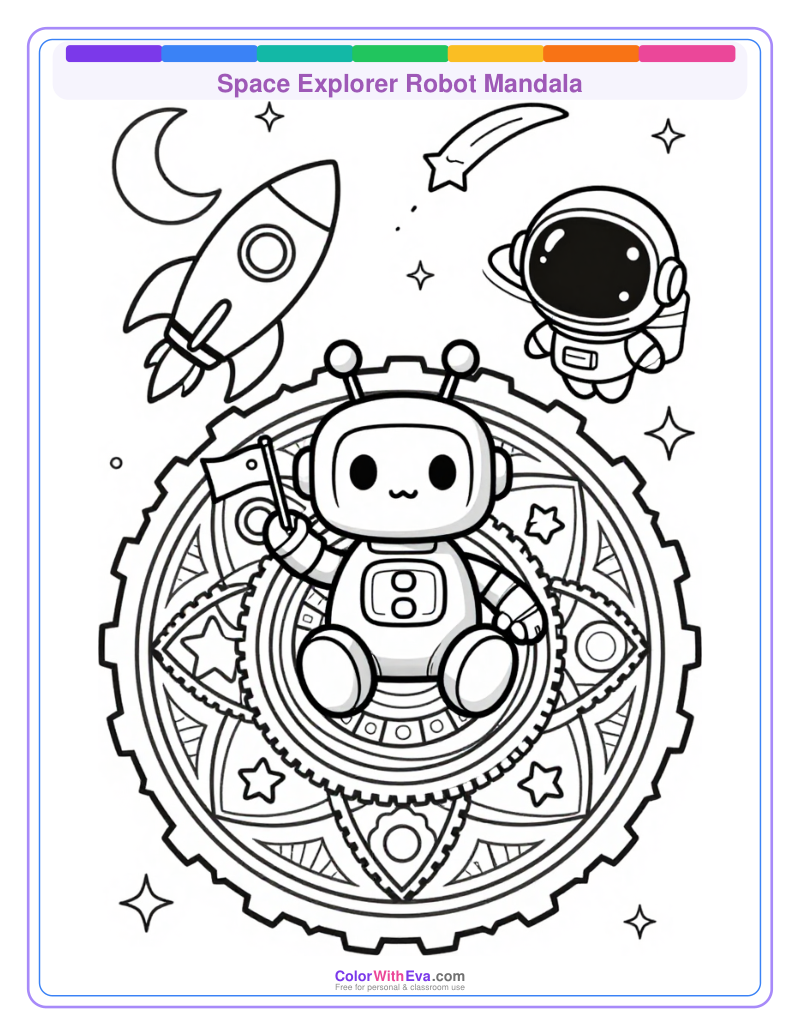 Space Explorer Robot Mandala thumbnail