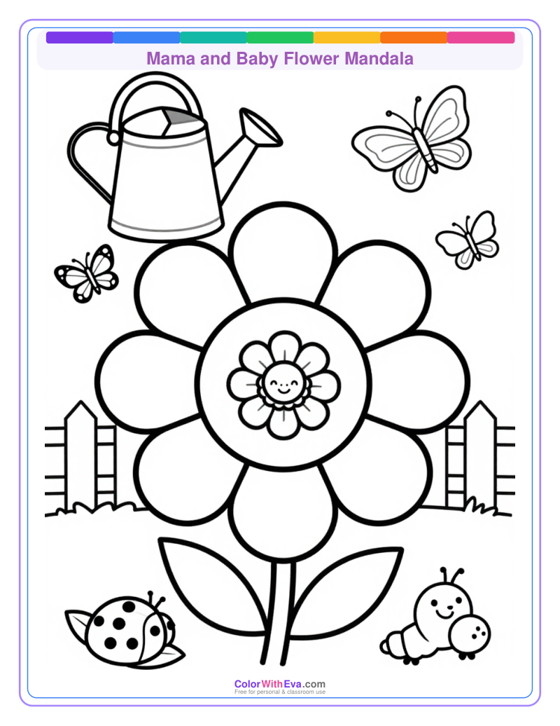 Mama and Baby Flower Mandala thumbnail