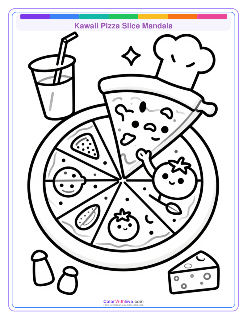 Kawaii Pizza Slice Mandala thumbnail