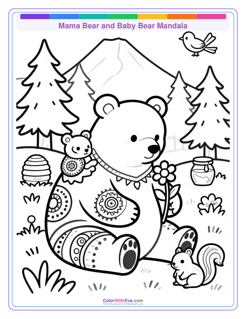 Mama Bear and Baby Bear Mandala thumbnail