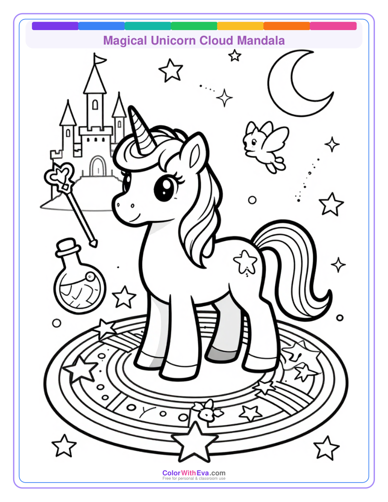 Magical Unicorn Cloud Mandala thumbnail