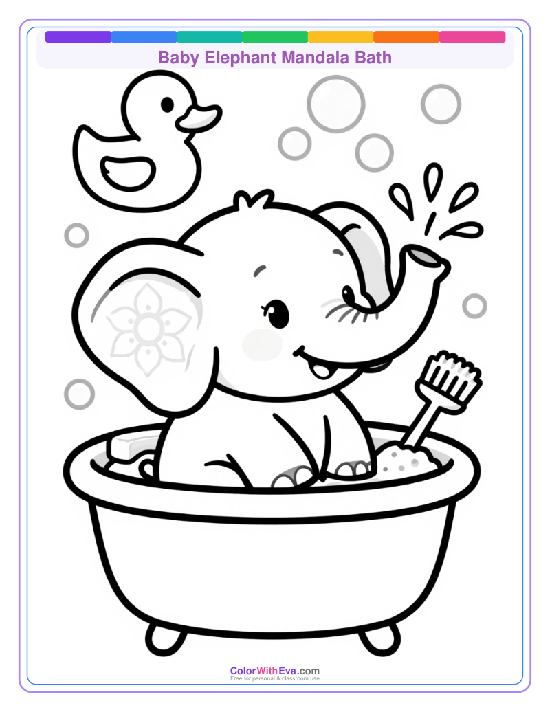 Baby Elephant Mandala Bath preview