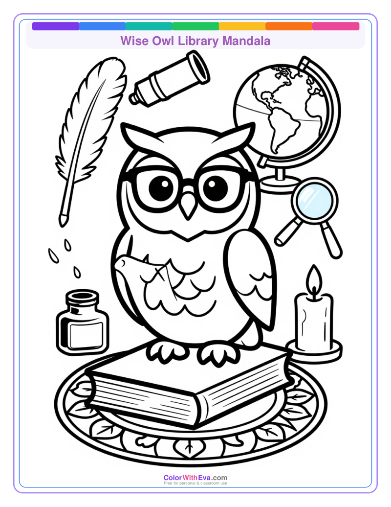 Wise Owl Library Mandala thumbnail