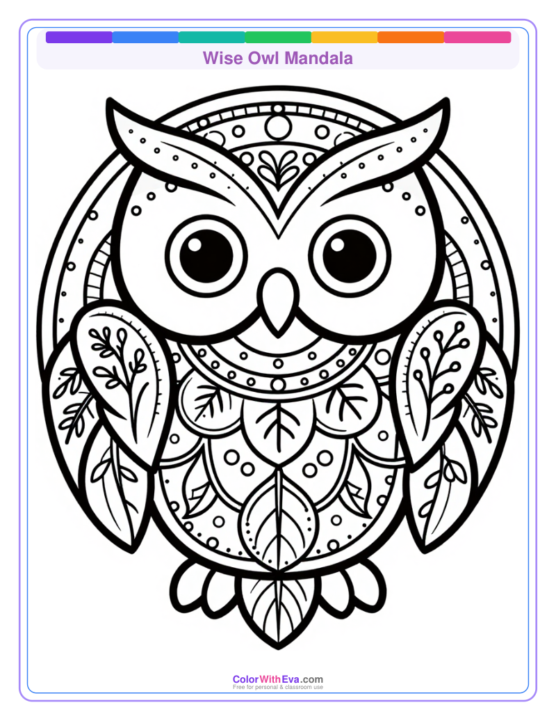 Wise Owl Mandala preview