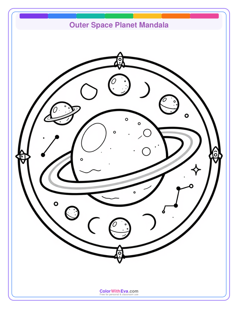 Outer Space Planet Mandala preview