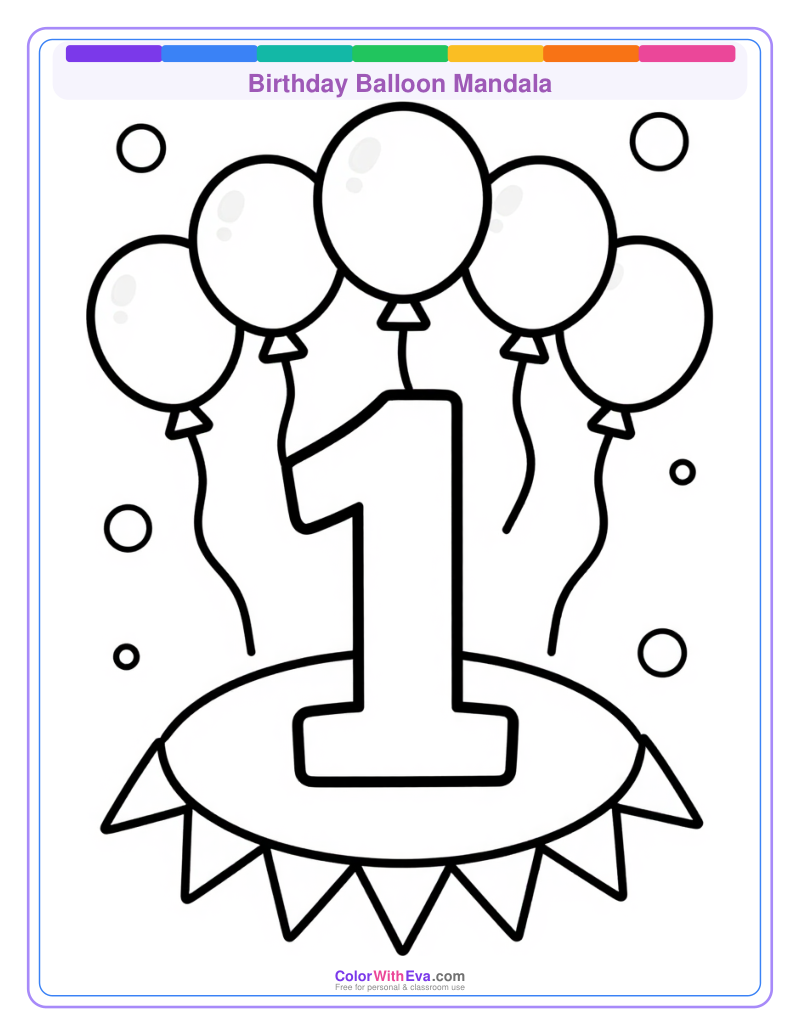 Birthday Balloon Mandala preview