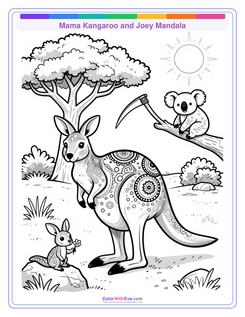 Mama Kangaroo and Joey Mandala thumbnail