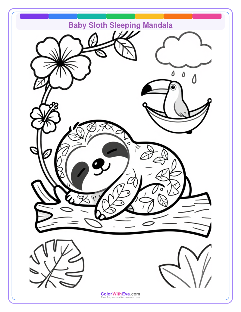 Baby Sloth Sleeping Mandala thumbnail