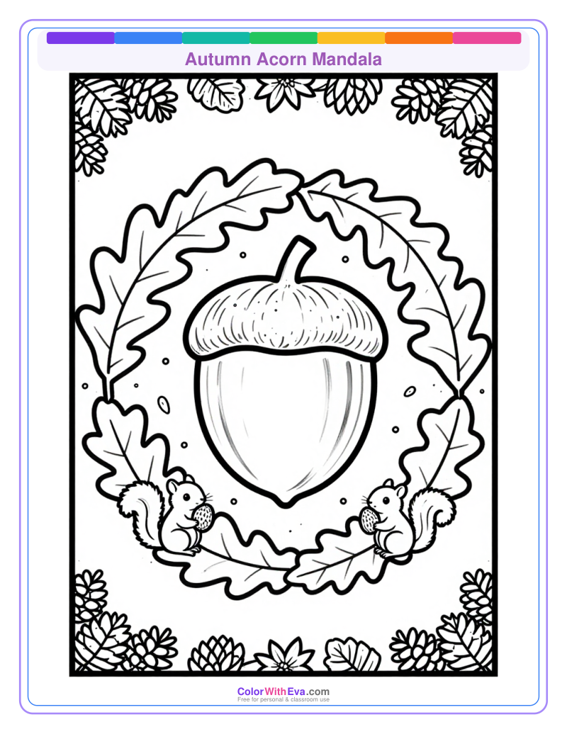Autumn Acorn Mandala preview