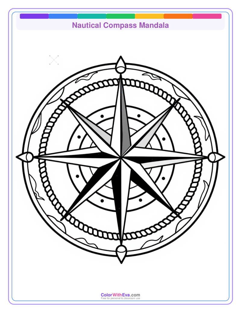 Nautical Compass Mandala preview