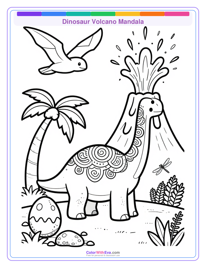 Dinosaur Volcano Mandala thumbnail