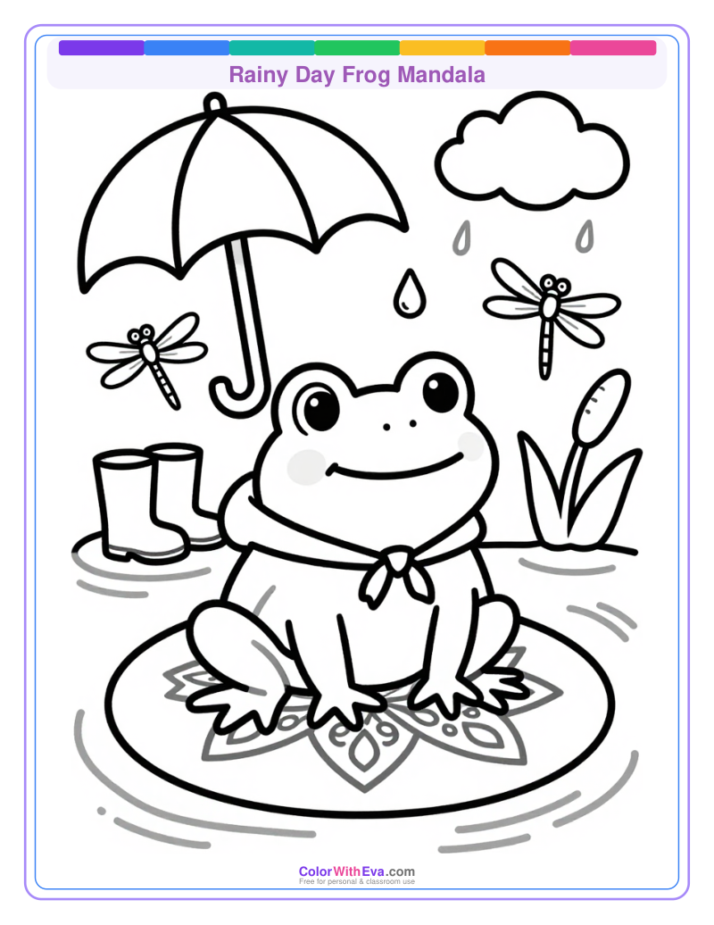 Rainy Day Frog Mandala thumbnail