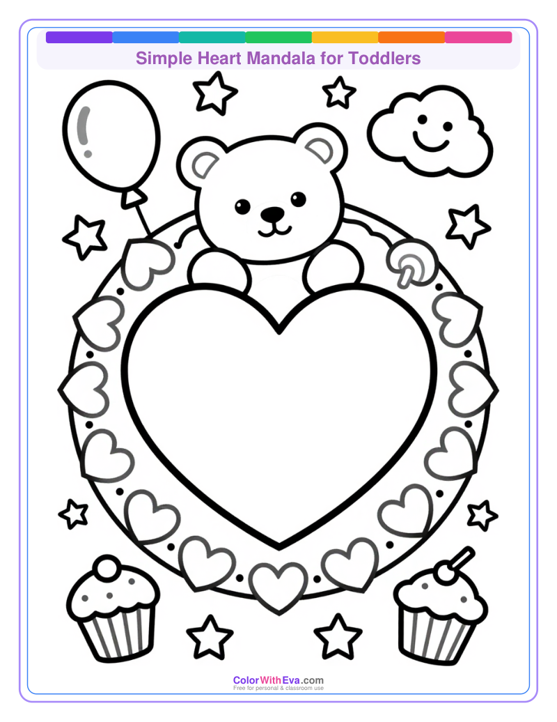 Simple Heart Mandala for Toddlers thumbnail