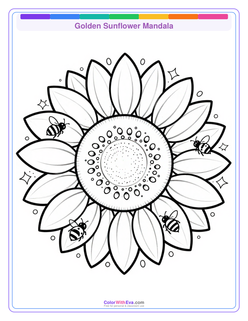Golden Sunflower Mandala preview