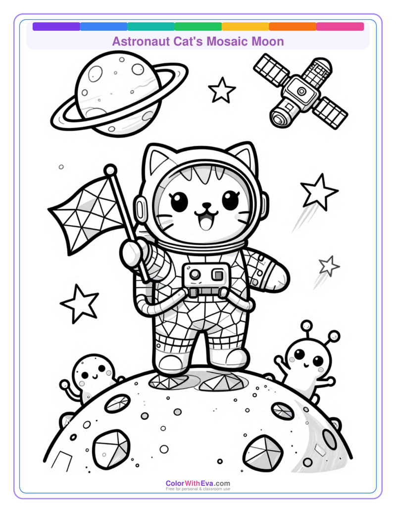 Astronaut Cat's Mosaic Moon thumbnail