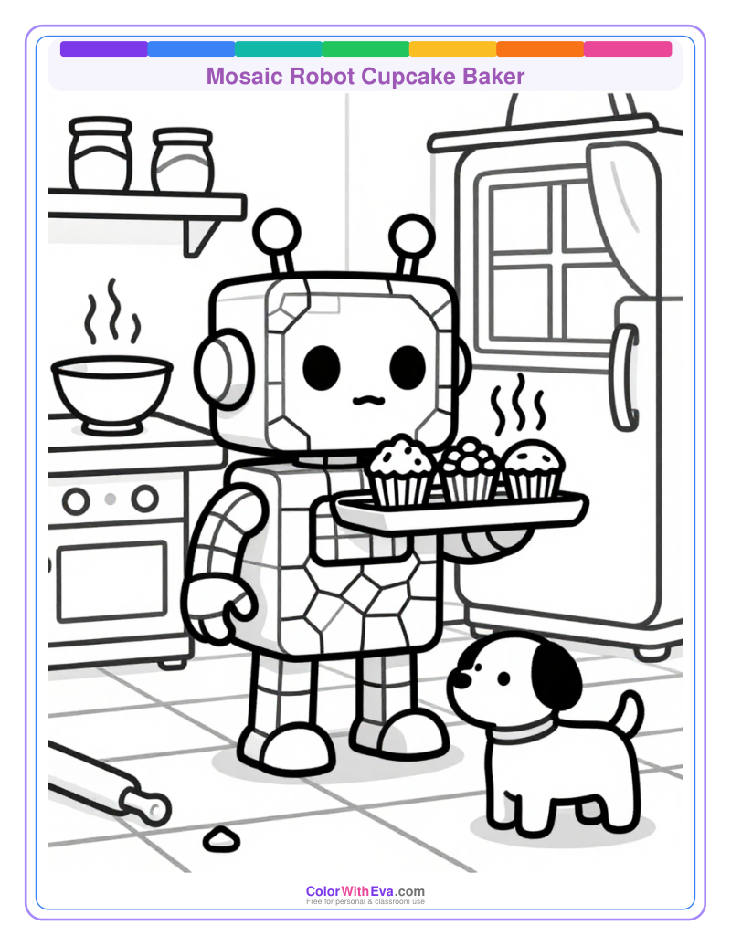 Mosaic Robot Cupcake Baker thumbnail