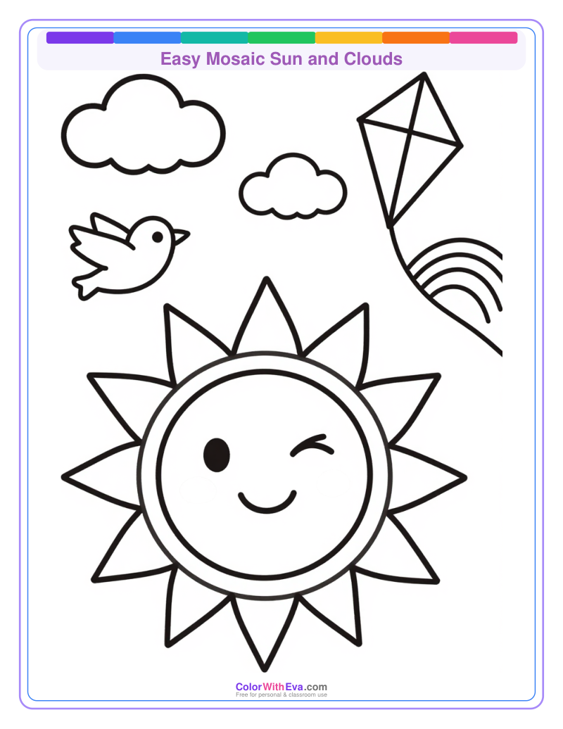 Easy Mosaic Sun and Clouds preview