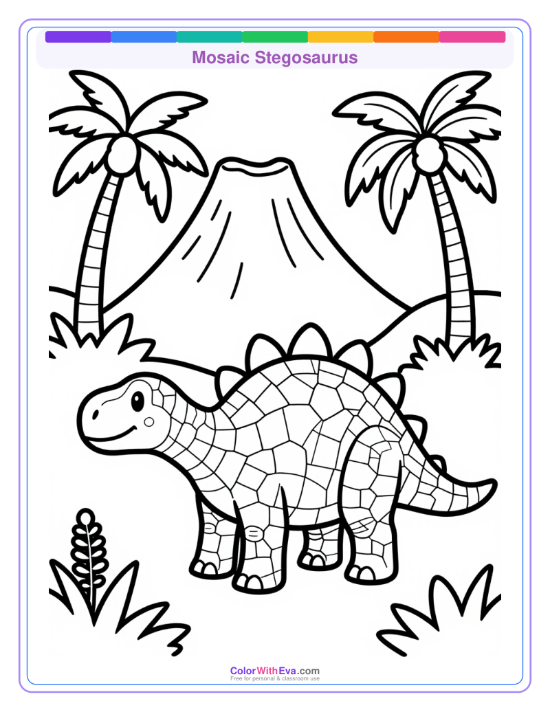 Mosaic Stegosaurus preview