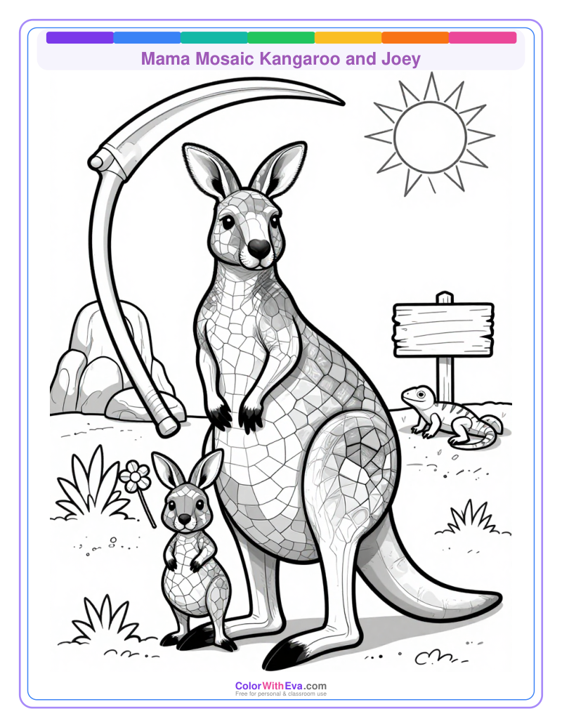 Mama Mosaic Kangaroo and Joey thumbnail
