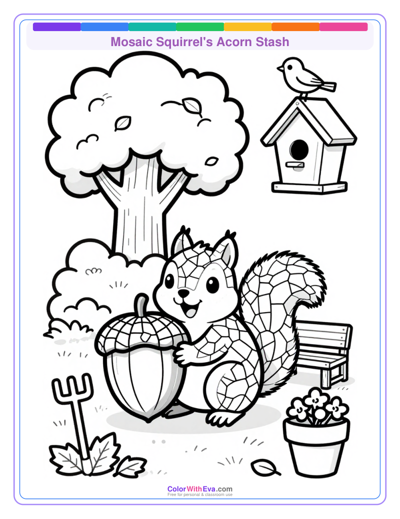 Mosaic Squirrel's Acorn Stash thumbnail