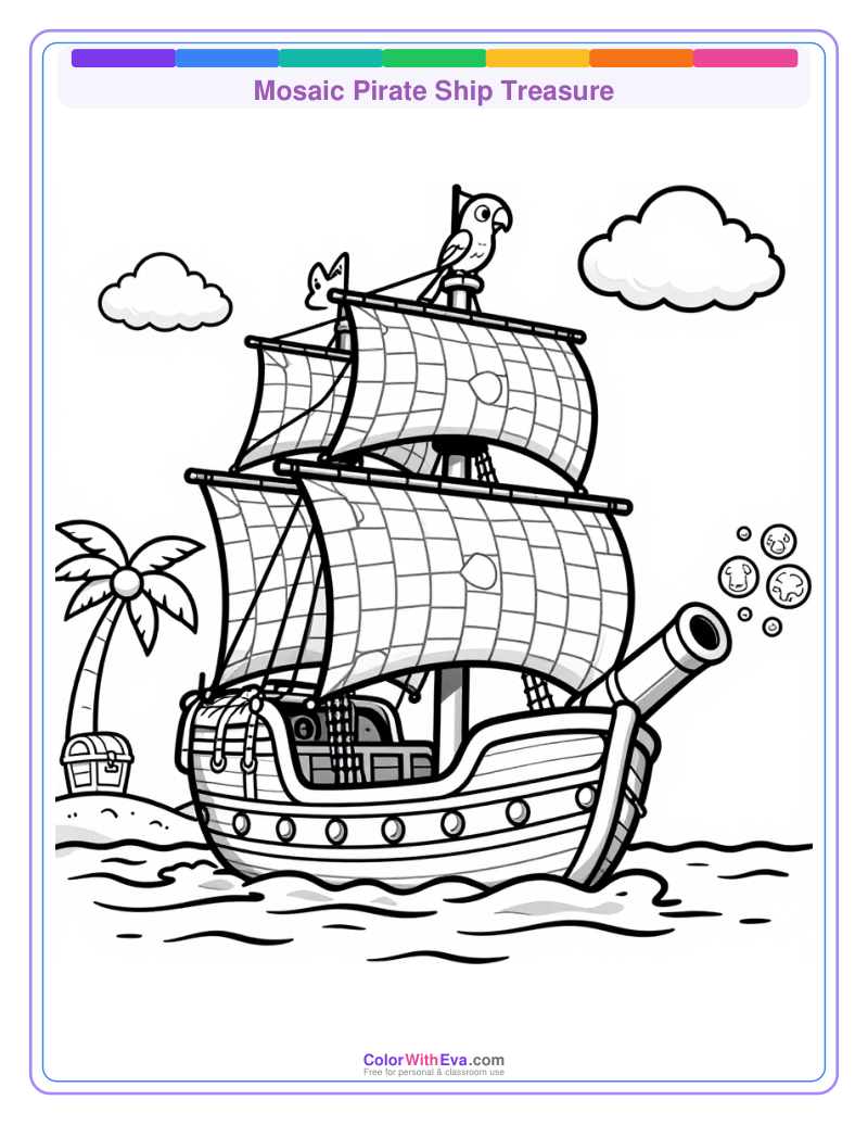 Mosaic Pirate Ship Treasure thumbnail