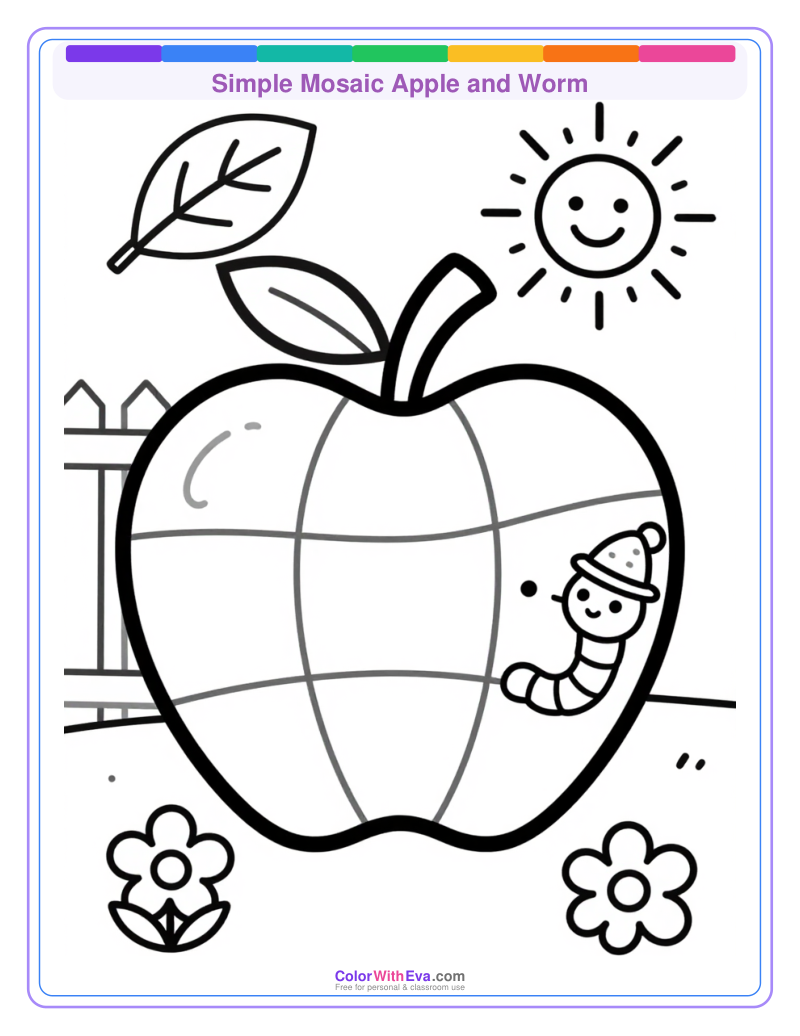 Simple Mosaic Apple and Worm thumbnail