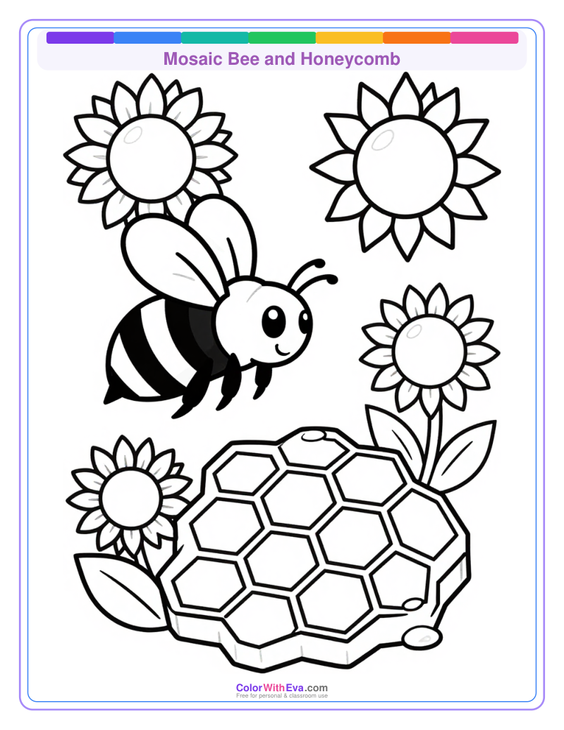 Mosaic Bee and Honeycomb preview
