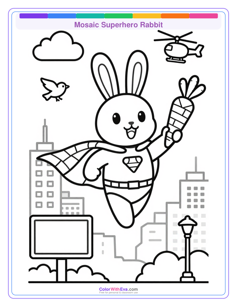 Mosaic Superhero Rabbit preview