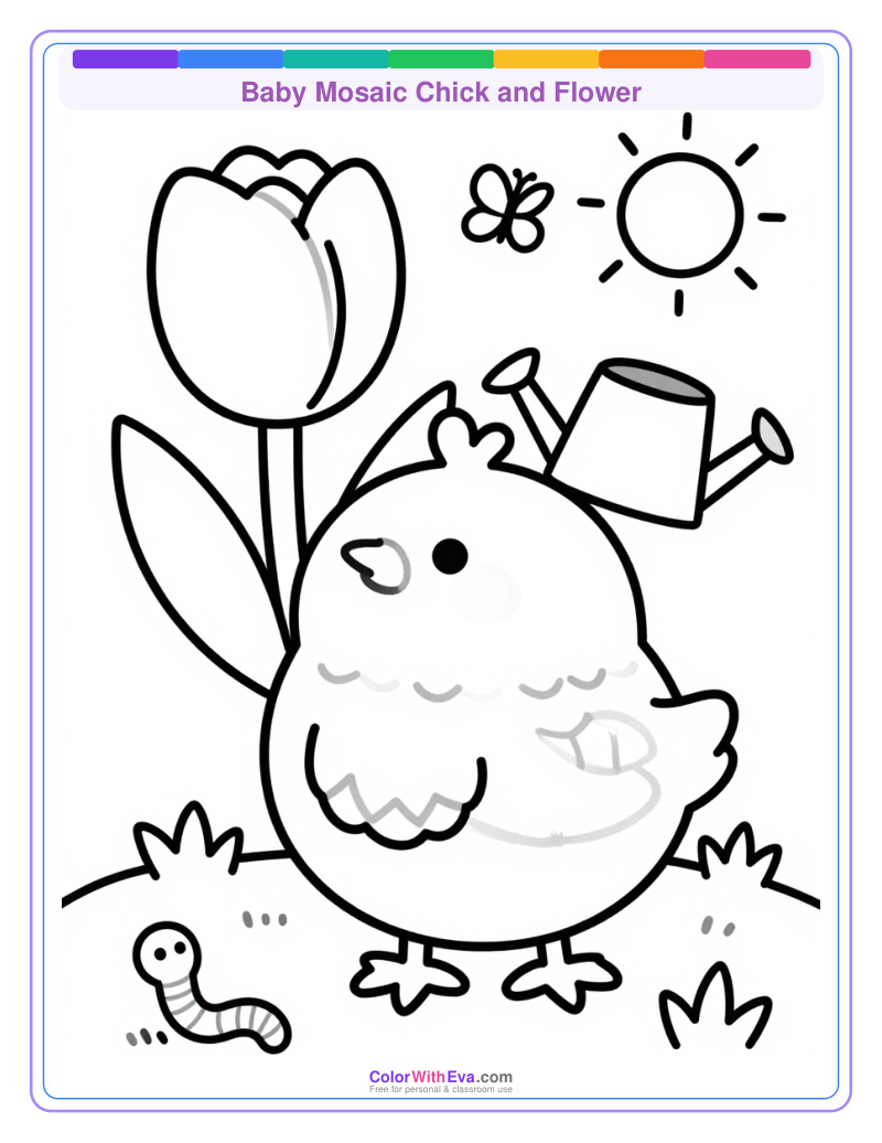 Baby Mosaic Chick and Flower thumbnail