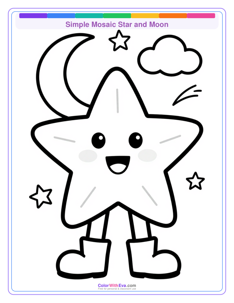 Simple Mosaic Star and Moon thumbnail