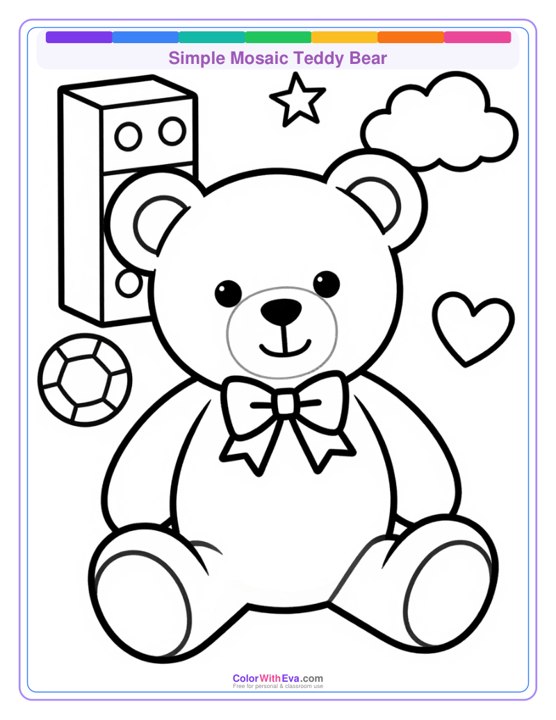 Simple Mosaic Teddy Bear preview