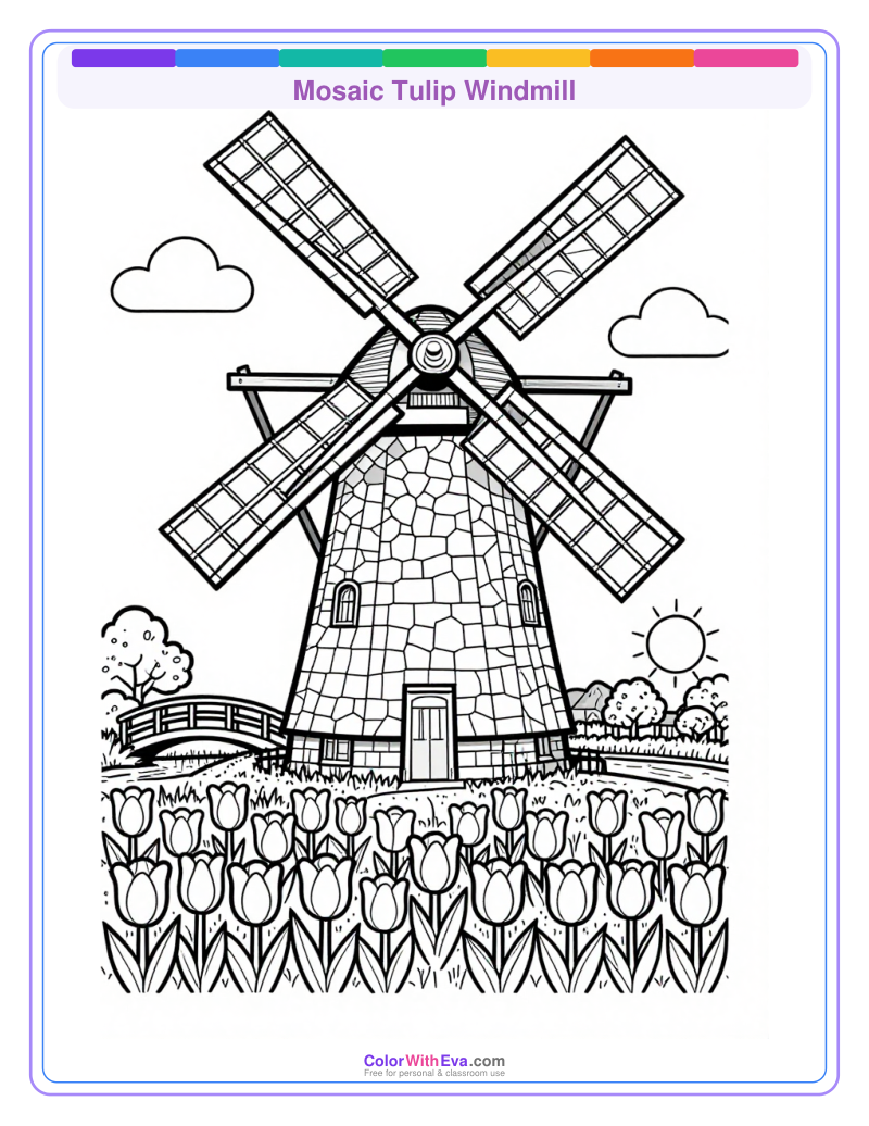 Mosaic Tulip Windmill preview