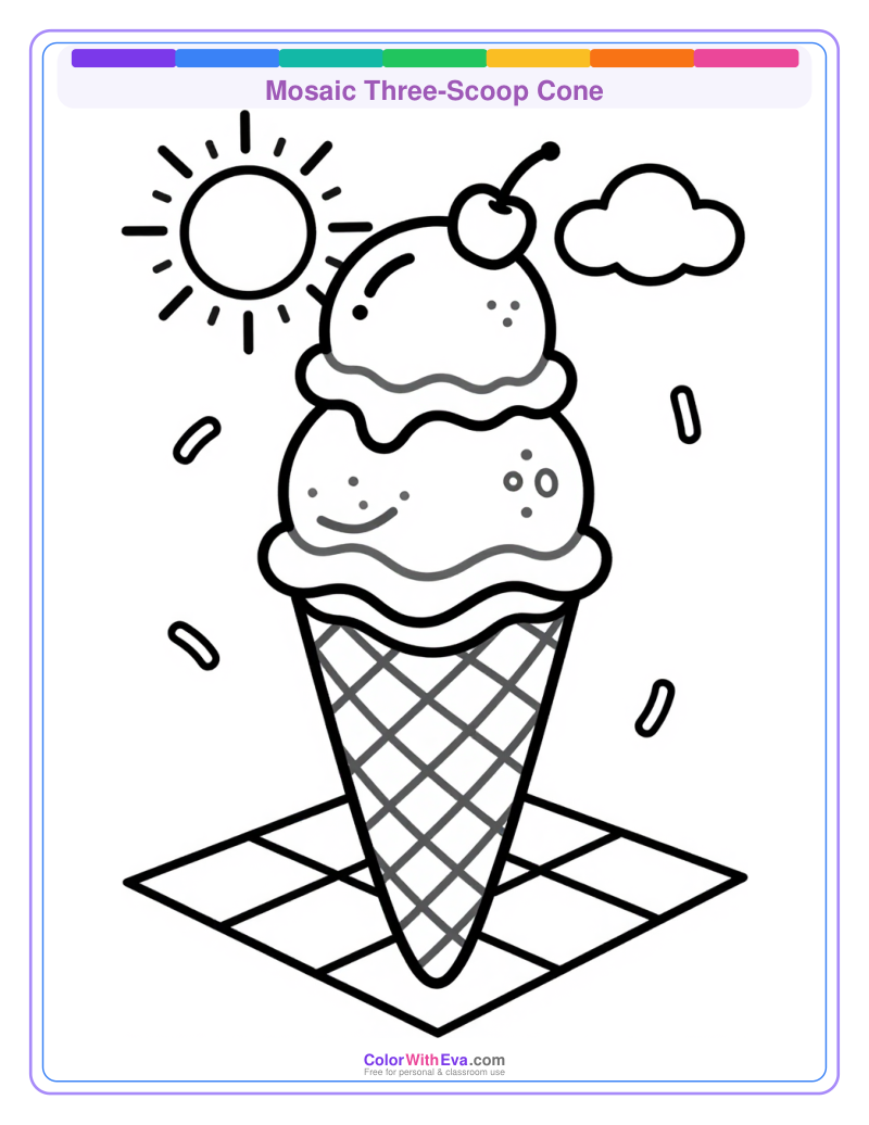 Mosaic Three-Scoop Cone preview