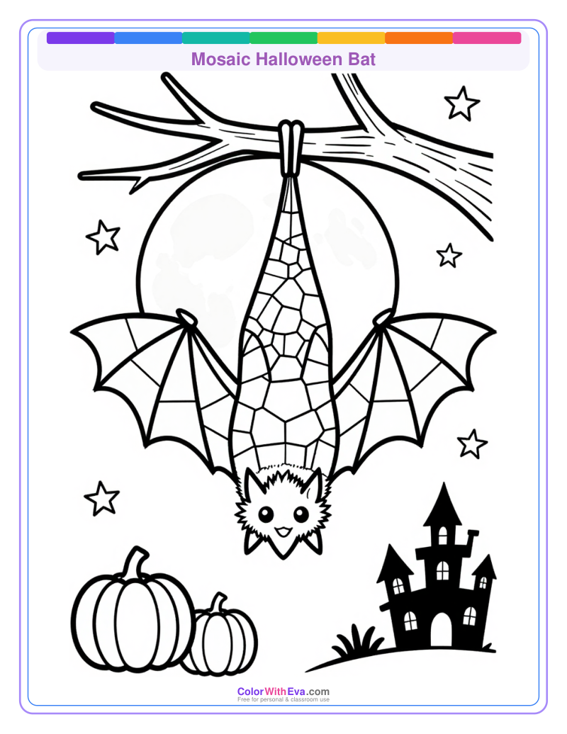 Mosaic Halloween Bat preview